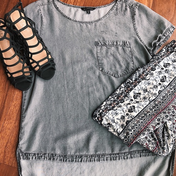 Grey Jean Pocket Tee Express Size M - Picture 2 of 4